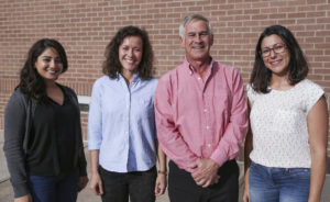 Energy I-Corp team EcoPod members Vega Shah, Esther Singer, and Cinta Gomez Silvan with Mike McCourt of McCourt Associates LLC.