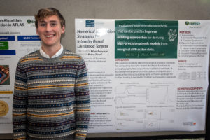 Perryman presented his work at the Workforce Development & Education fall 2019 intern poster session. (Credit: Thor Swift/Berkeley Lab)
