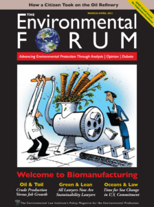 Cover of the Mar/Apr 2021 issue of the Environmental Law Institute's Environmental Forum magazine.