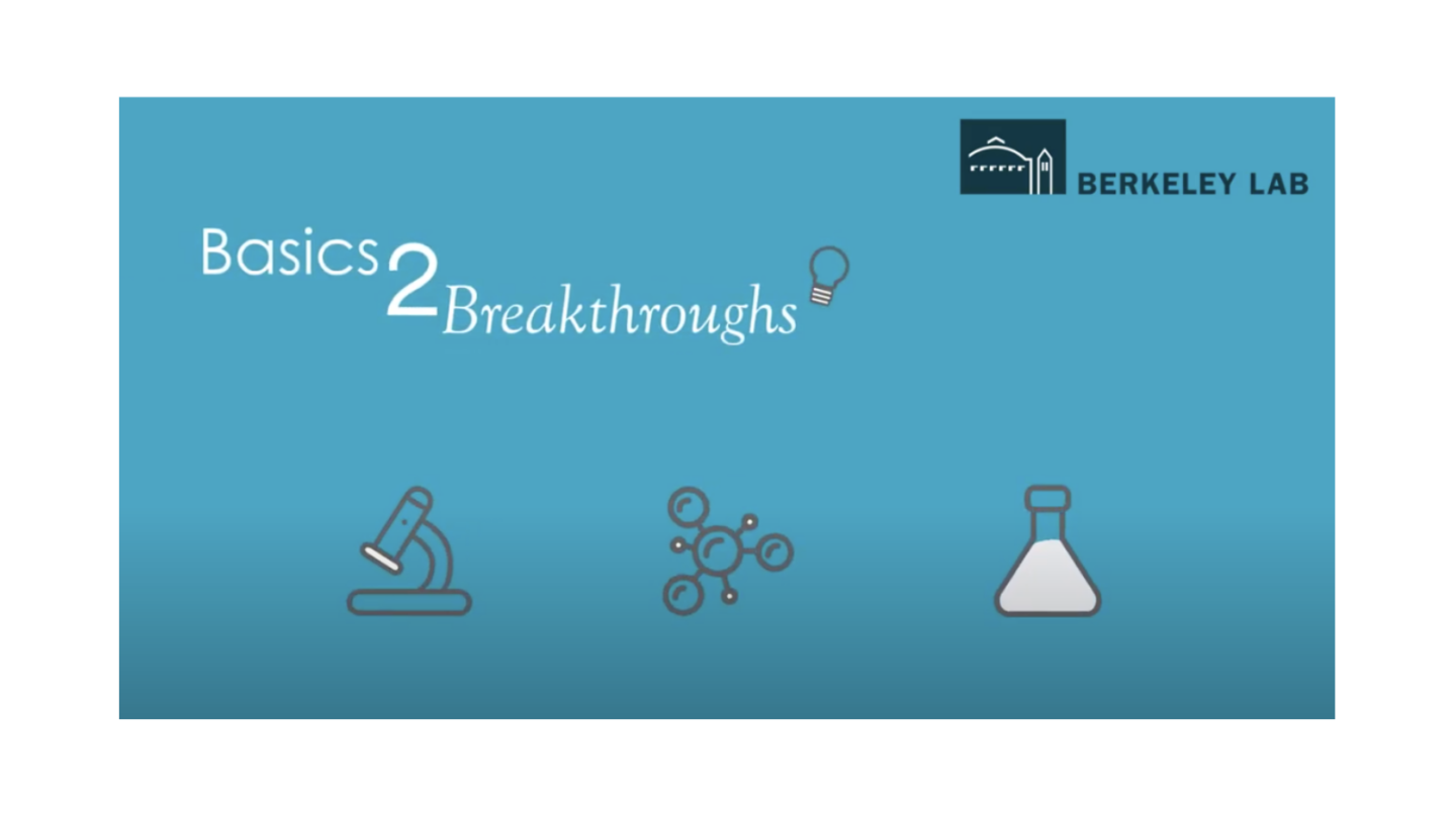 blue background with white text and science icons